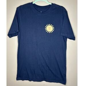 Roark Mens Vortex Premium SS Tee Navy Blue Sunburst Graphic Small